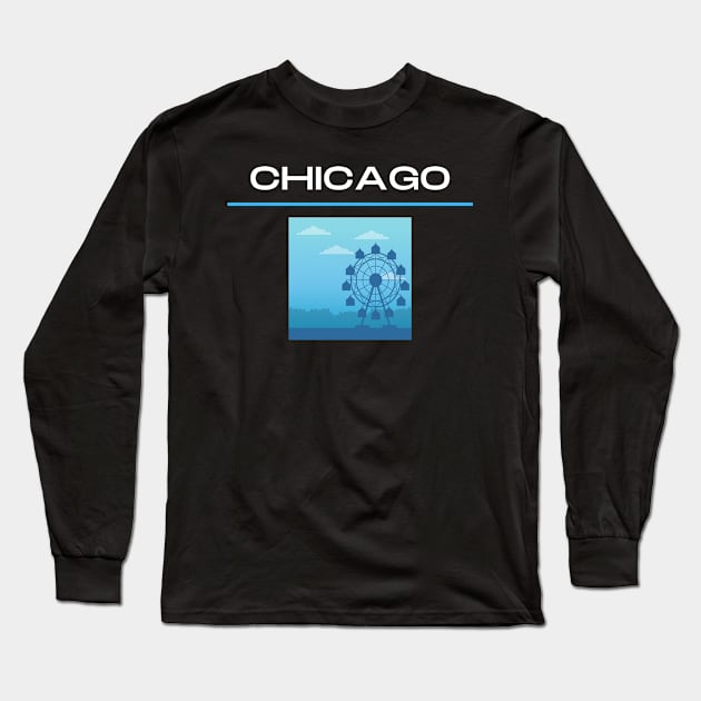 Chicago city Long Sleeve T-Shirt by yum72